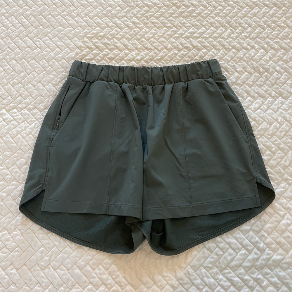 Zella by Nordstrom “Taylor Getaway High Waist Recycled Polyester Shorts”